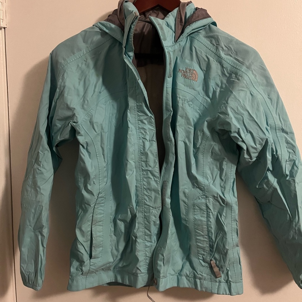 Girls Large (14/16) North Face Raincoat in Light Blue